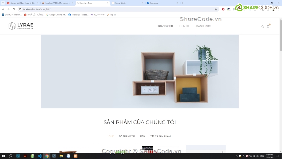 web bán hàng nội thất,web bán hàng gia dụng,website bán hàng